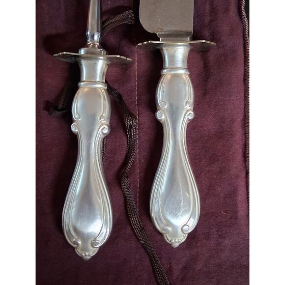 Ambassador Cutlery, Sheffield England. STERLING SILVER, HUGE MEAT carving set! - Picture 3 of 8